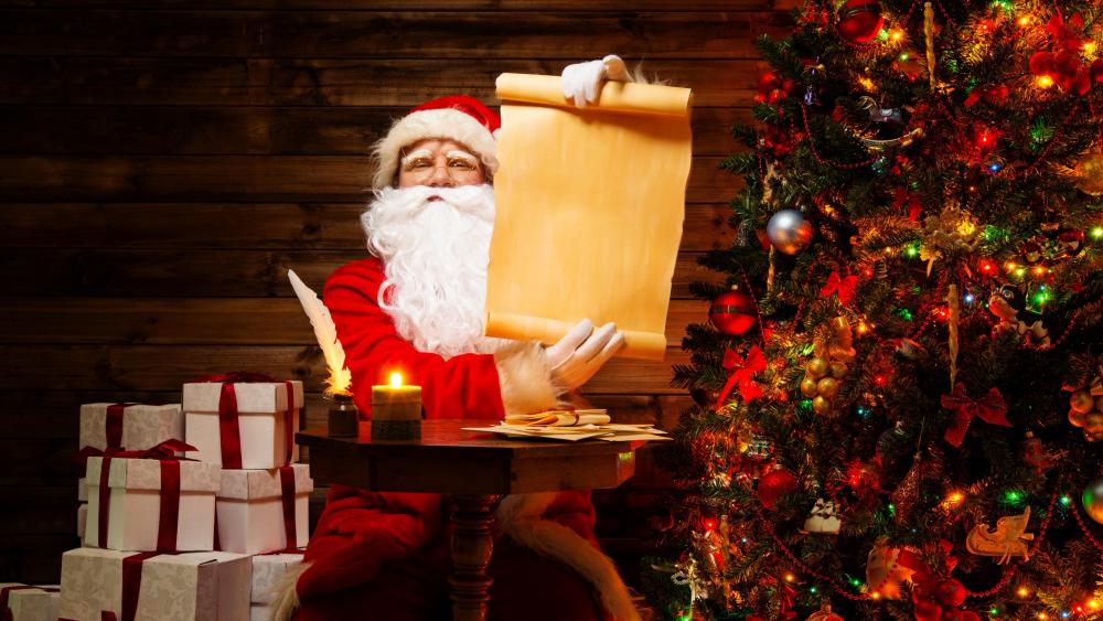 Naughty or Nice List of Santa Clauses wallpaper