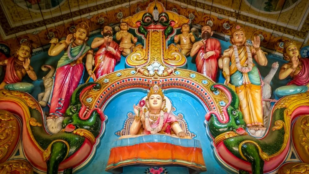 Buddhist temple Sri Lankan style wallpaper