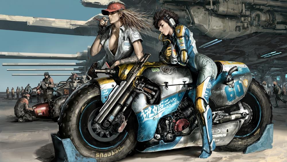 Cafe Racer motorcycles art wallpaper