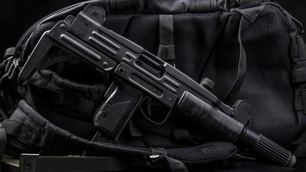 Submachine Gun in Tactical Gear wallpaper