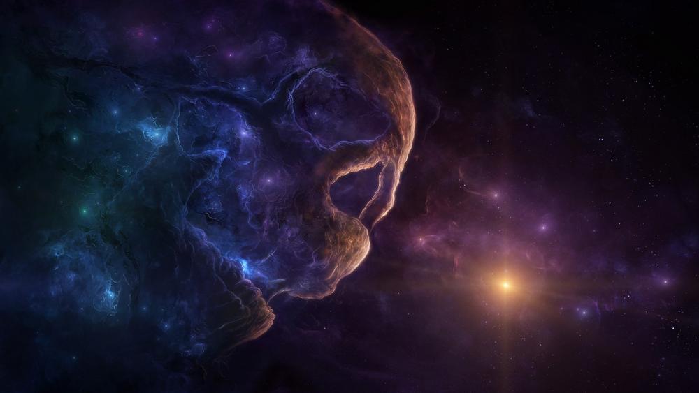 Skull nebula space art wallpaper