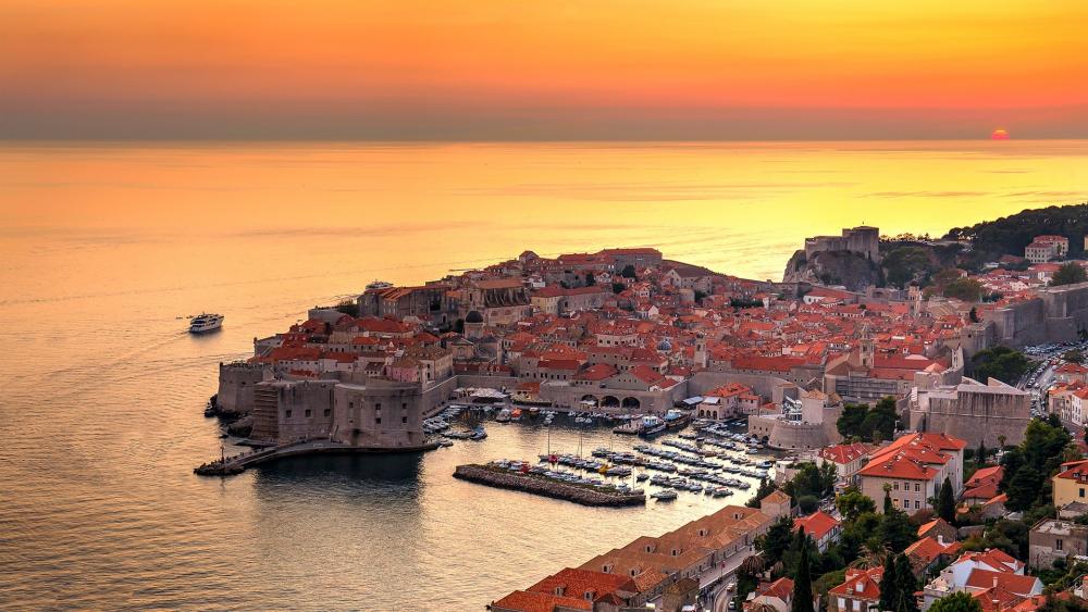 Dubrovnik at sunset wallpaper