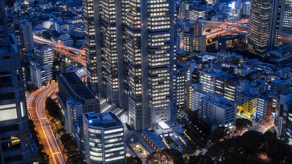 Long-Exposure Photo of Tokyo wallpaper