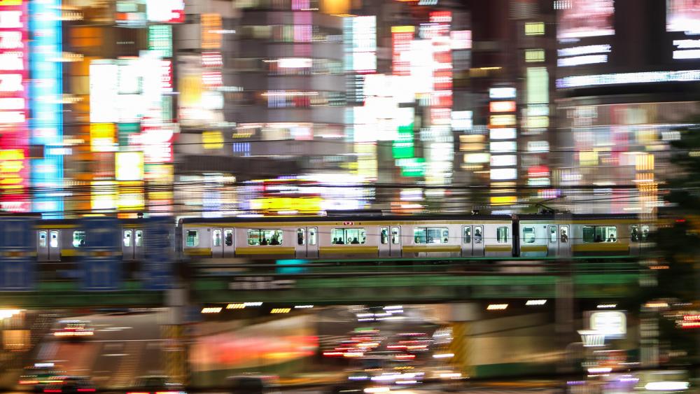Shinjuku Train Crossing wallpaper