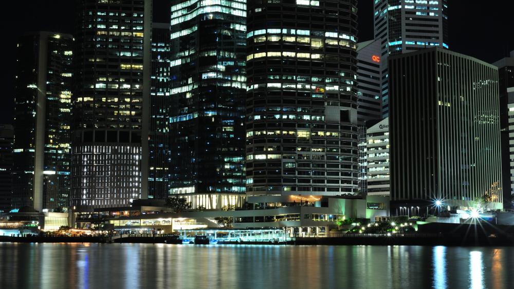 Downtown Brisbane After Dark wallpaper