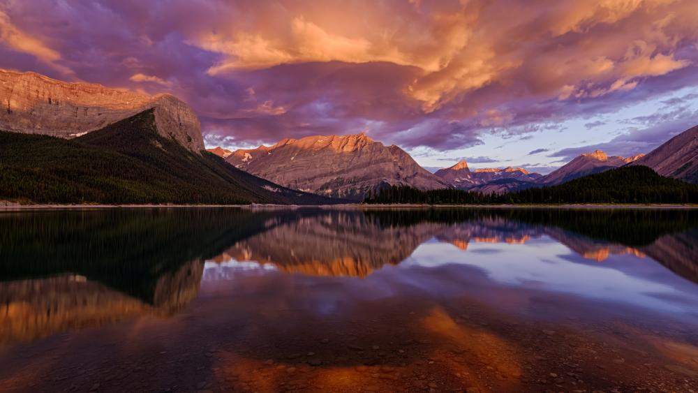 Upper Kananaskis Lake at sunrise (Alberta, Canada) wallpaper