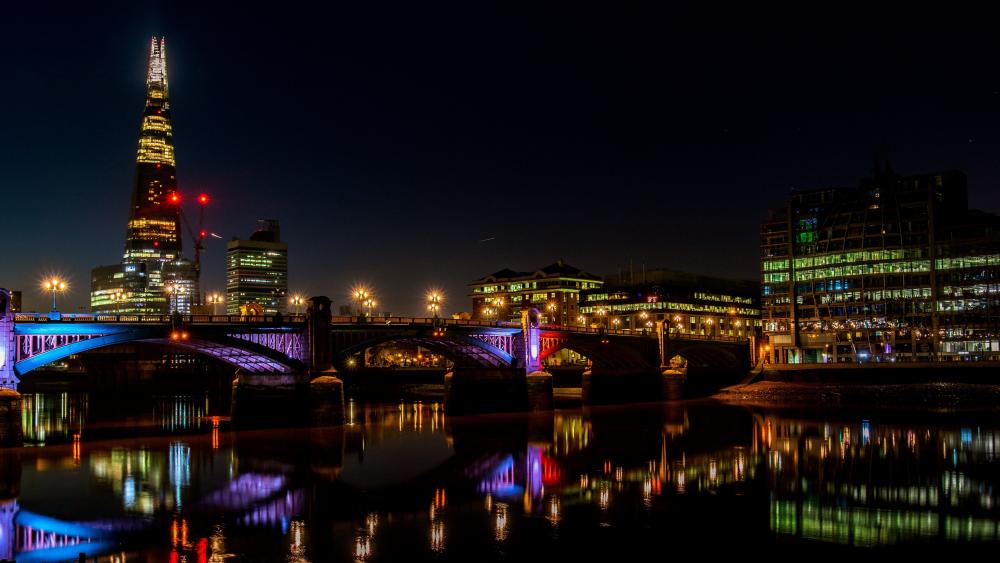 London skyline at night wallpaper