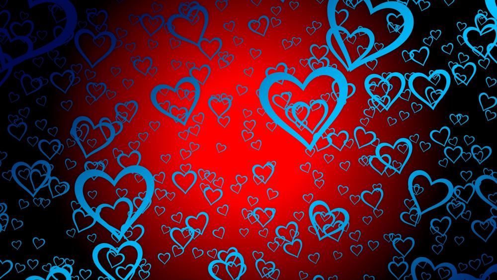 Blue hearts wallpaper