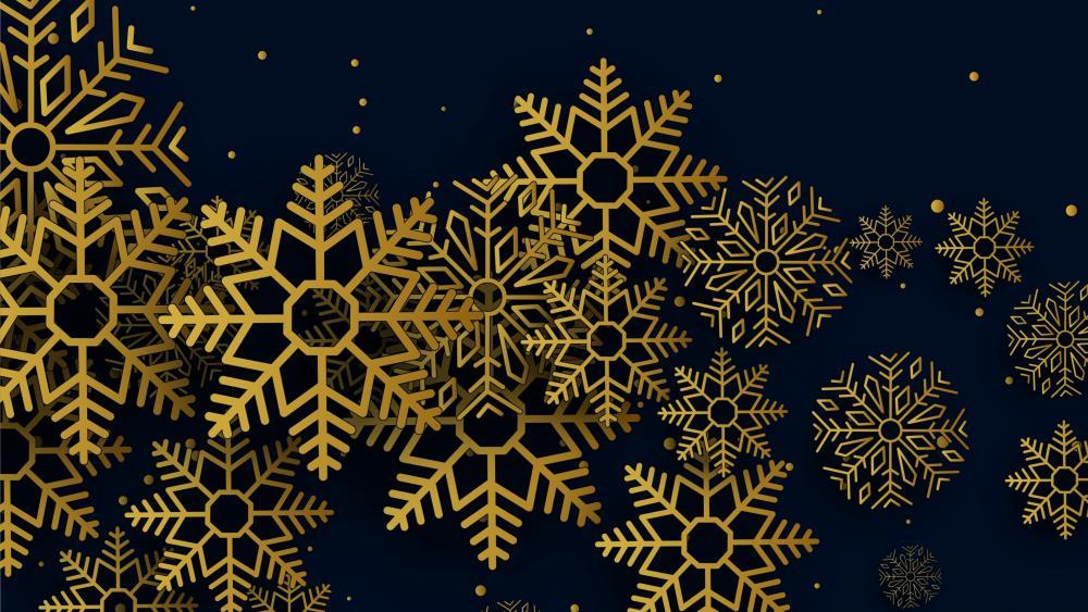 Golden snowflakes wallpaper