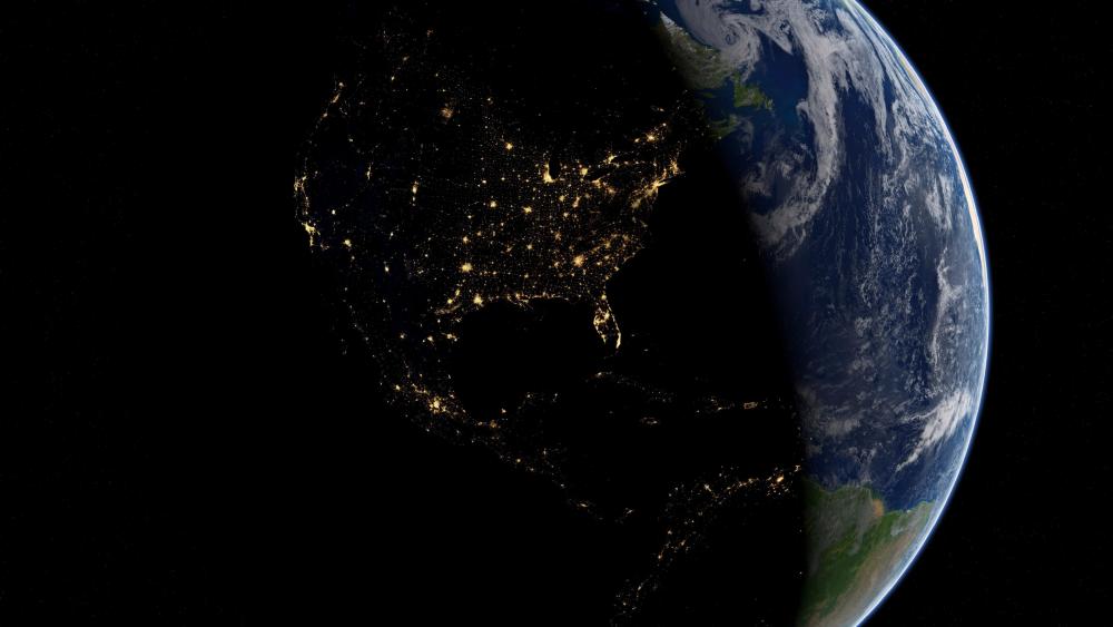 Earth by Night & Day: Americas at Night wallpaper
