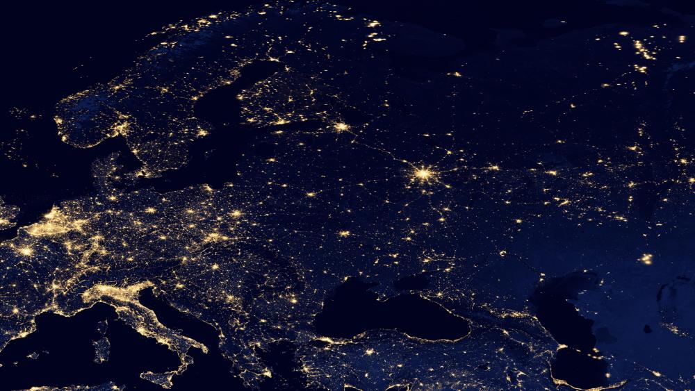 Night Lights of Eurasia & the Scandinavian Peninsula v2012 wallpaper
