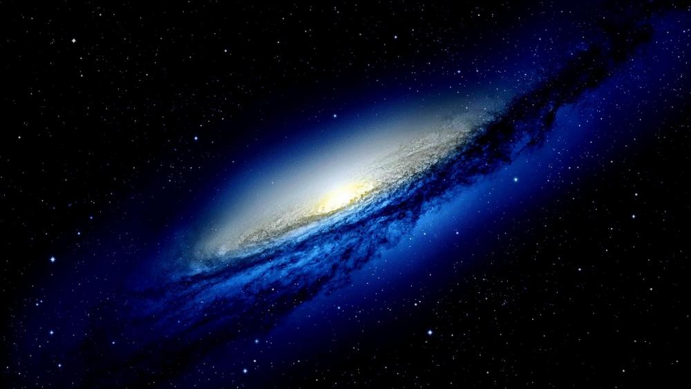 Blue spiral galaxy wallpaper