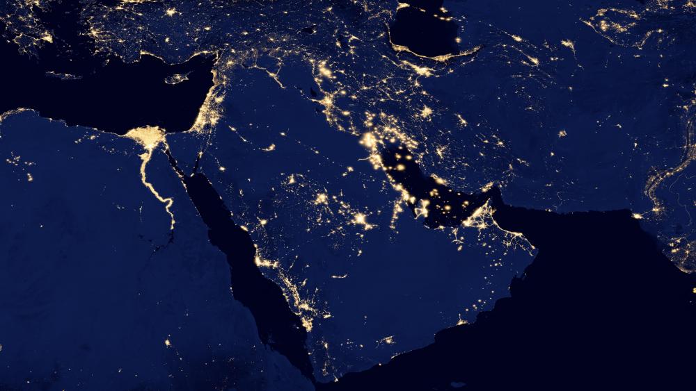 Night Lights of the Arabian Peninsula v2012 wallpaper