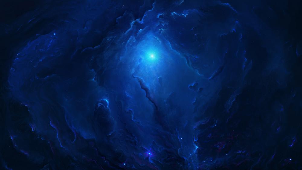 Blue nebula wallpaper