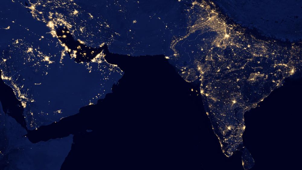 Night Lights of India & the Persian Gulf v2012 wallpaper