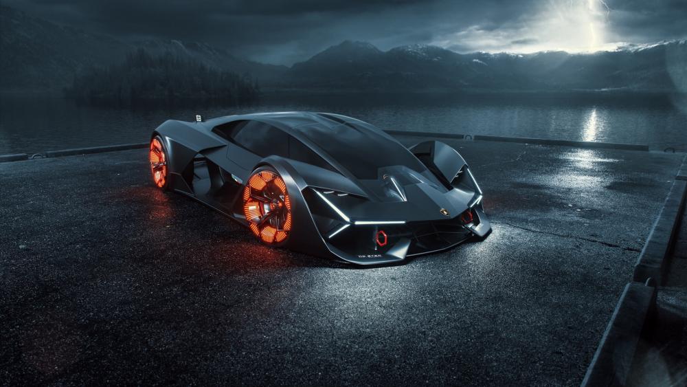 Black Lamborghini Terzo Millennio wallpaper