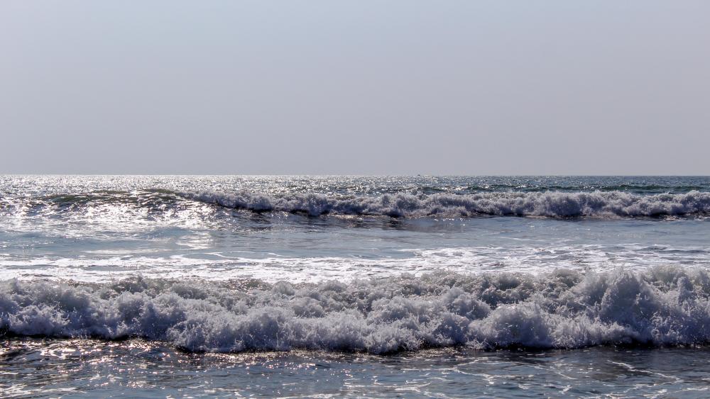 Sea Waves on the Panadura Beach wallpaper