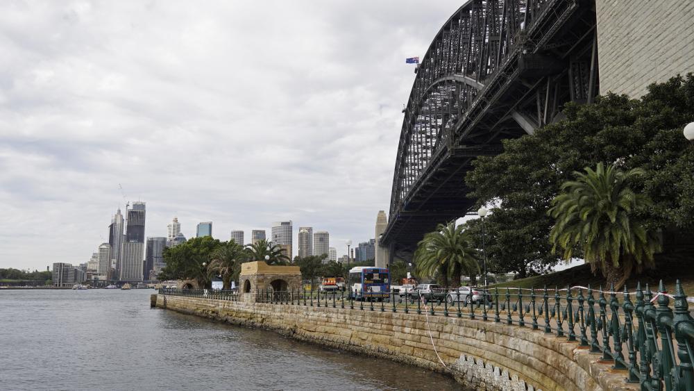 At the foot of the Sydney Harbour Bridge wallpaper