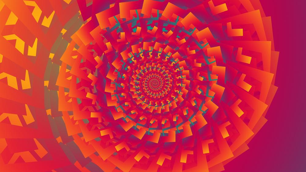 Orange spiral fractal wallpaper