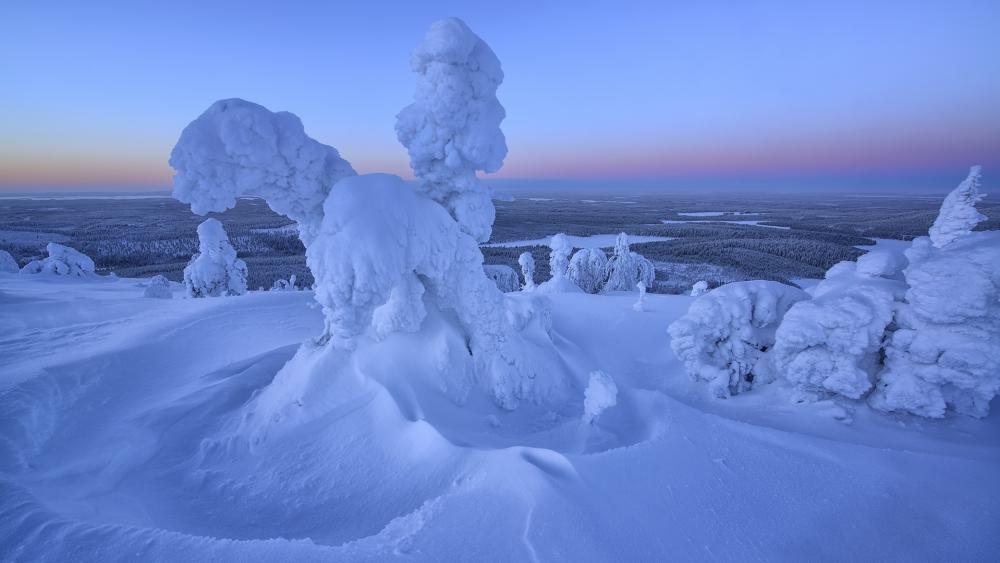 Natural snow statue wallpaper