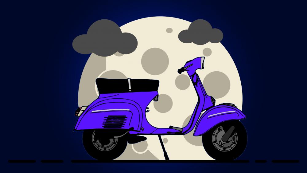 Minimalist scooter illustration wallpaper