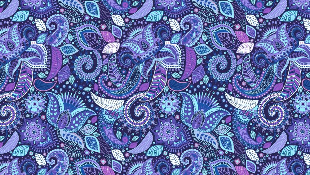 Bluish paisley pattern wallpaper