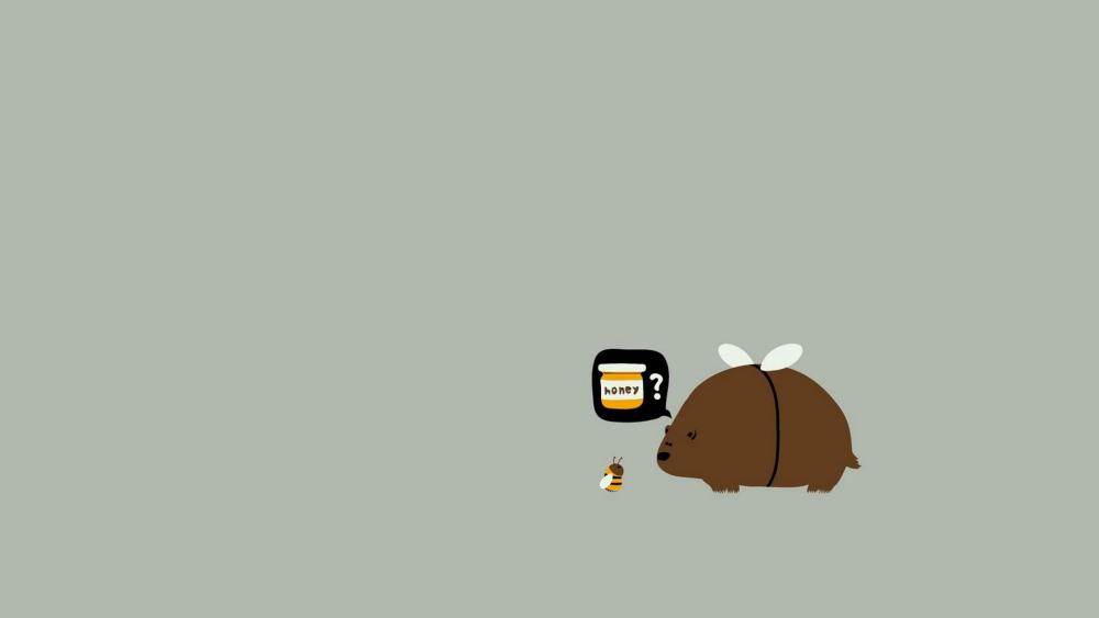 Bear and bee wallpaper