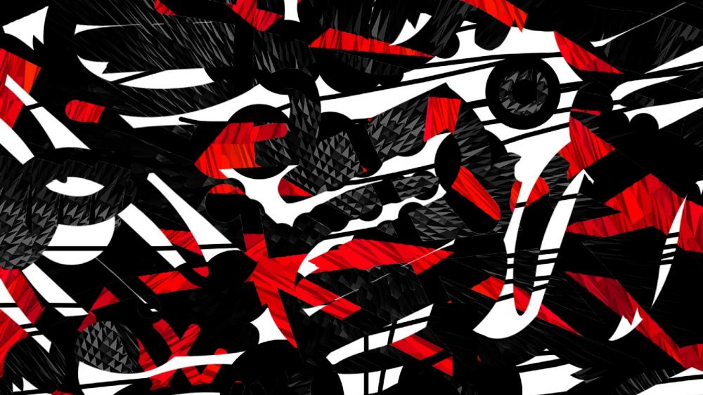 Black red white abstract art wallpaper