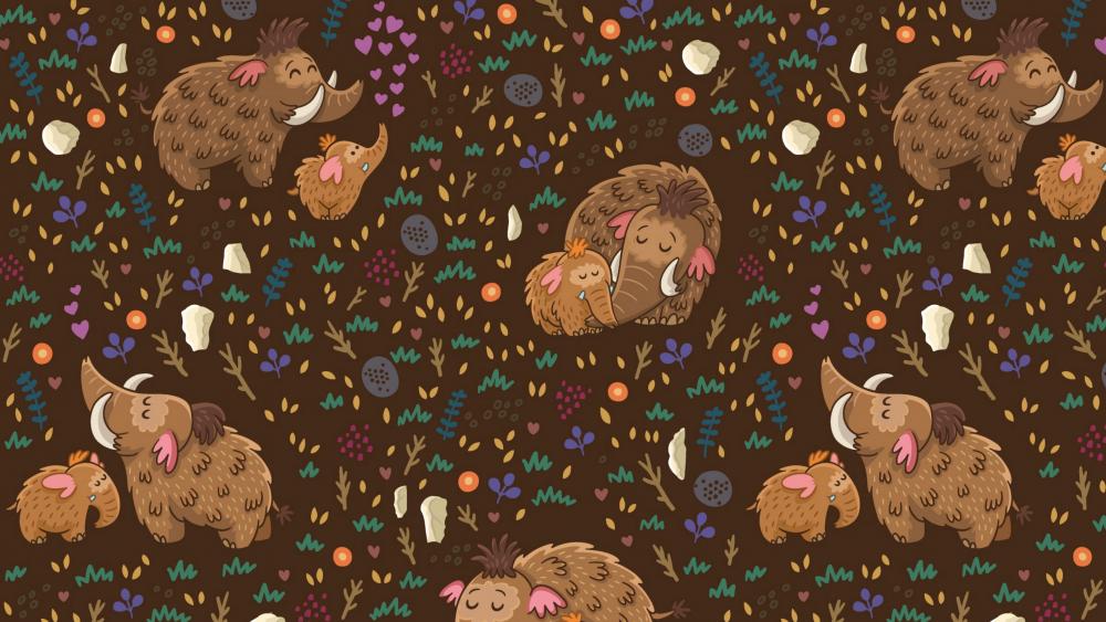 Mammoth pattern wallpaper