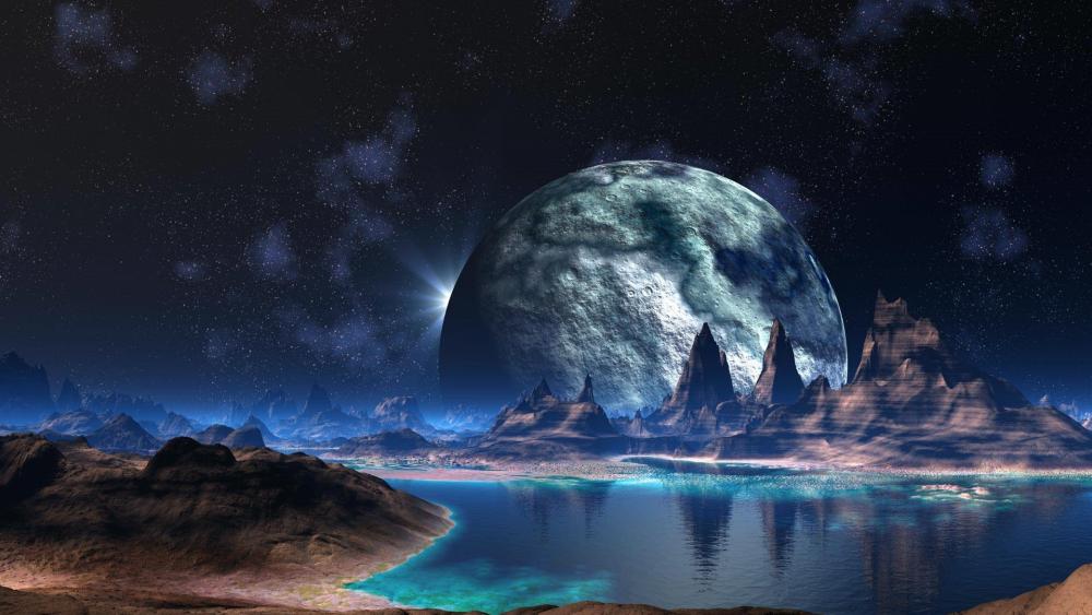 Alien planet landscape wallpaper