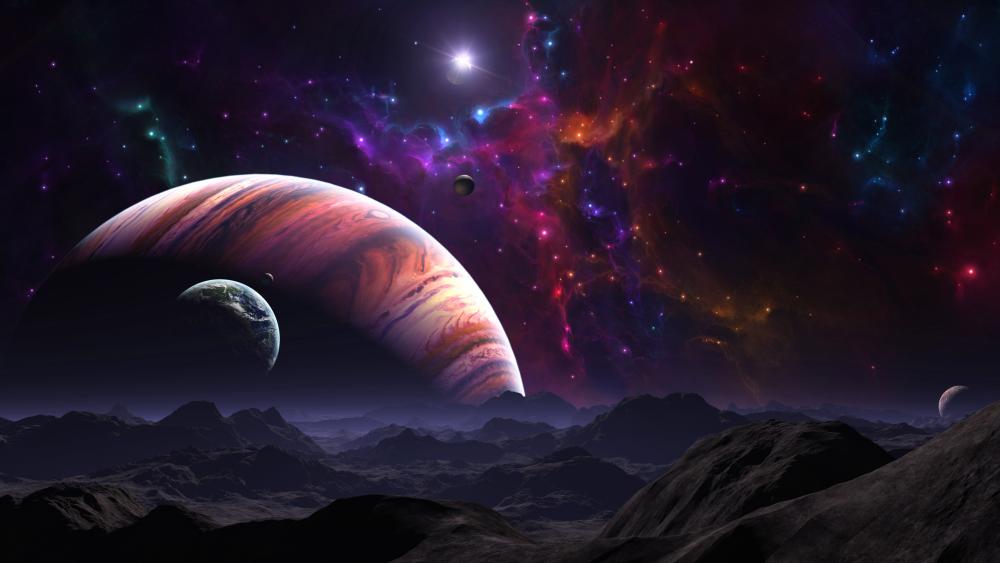 Alien planets in the universe wallpaper
