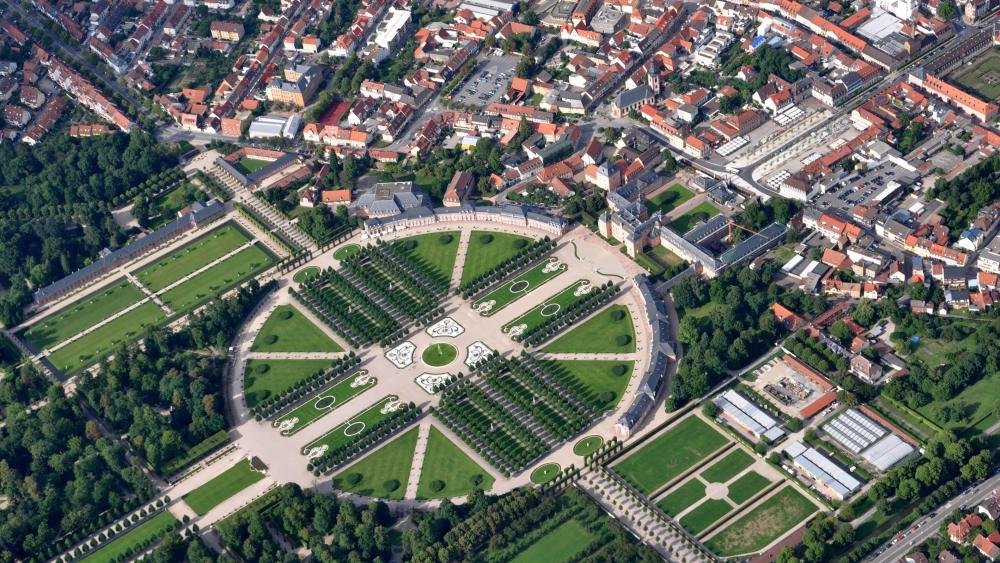 Aerial View of Schwetzingen Palace wallpaper