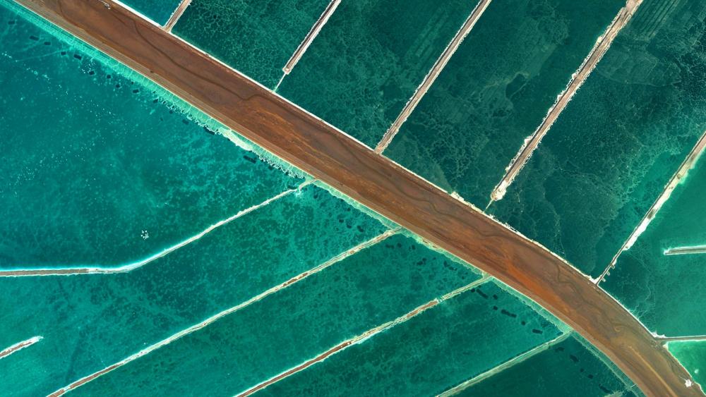 Mineral Evaporation Ponds on the Dead Sea wallpaper