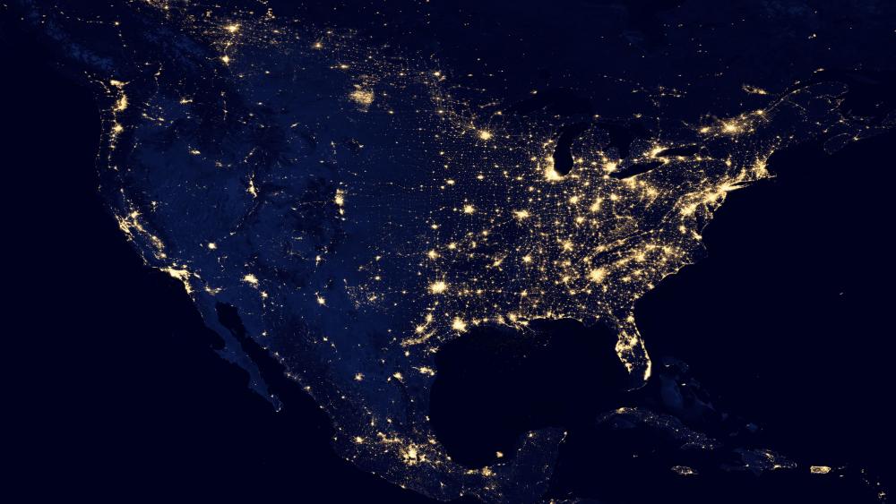 Night Lights of North America v2012 wallpaper