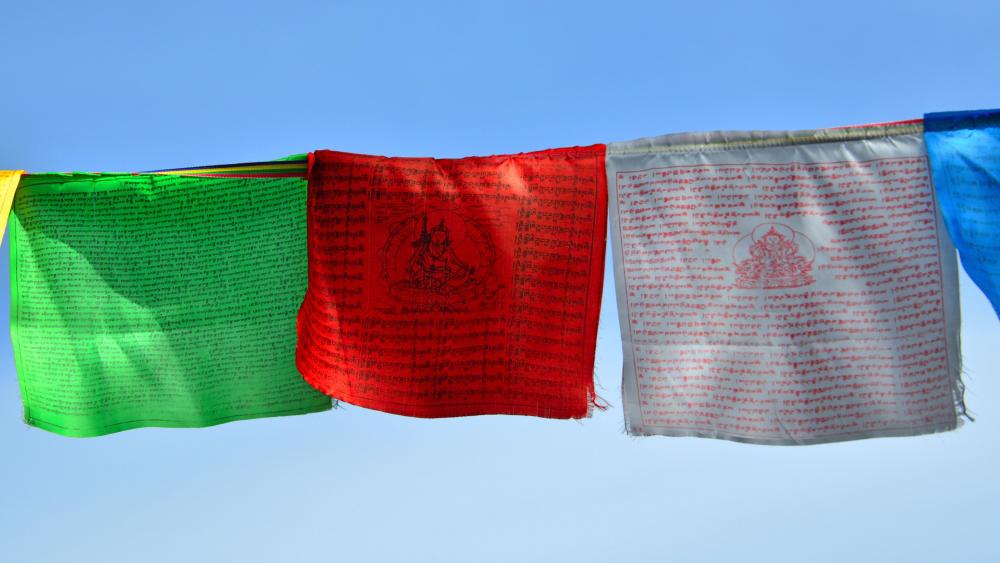 Buddhist prayer flags wallpaper