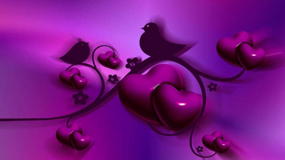Romantic purple graphics wallpaper
