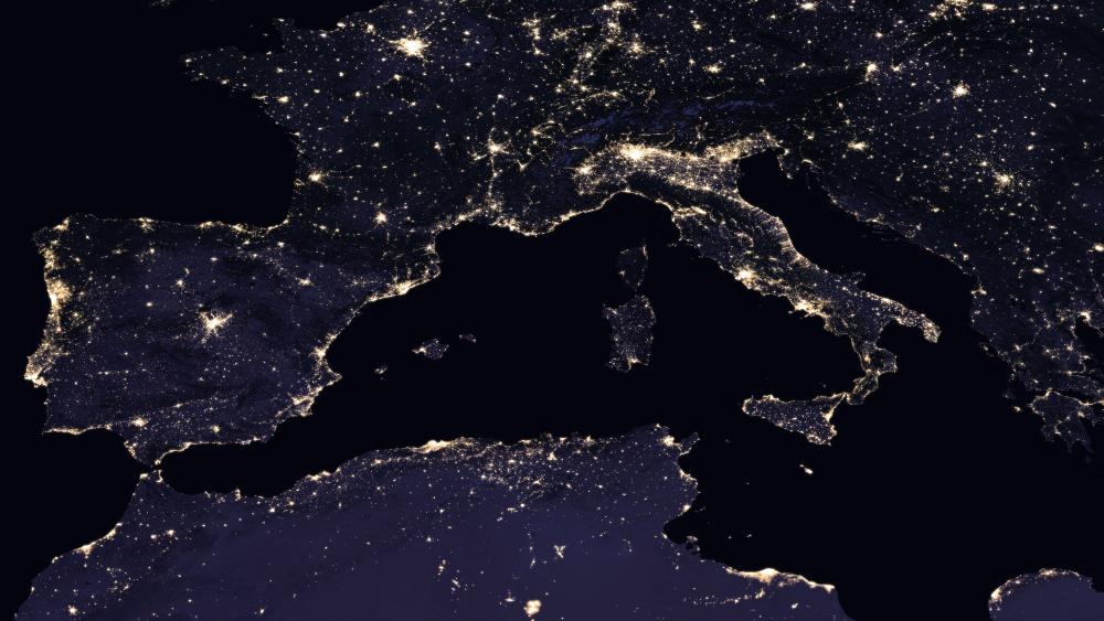 Night Lights of Southwest Europe 2016 wallpaper