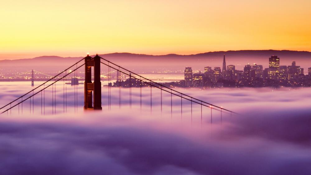Fog over the Golden Gate Bridge wallpaper