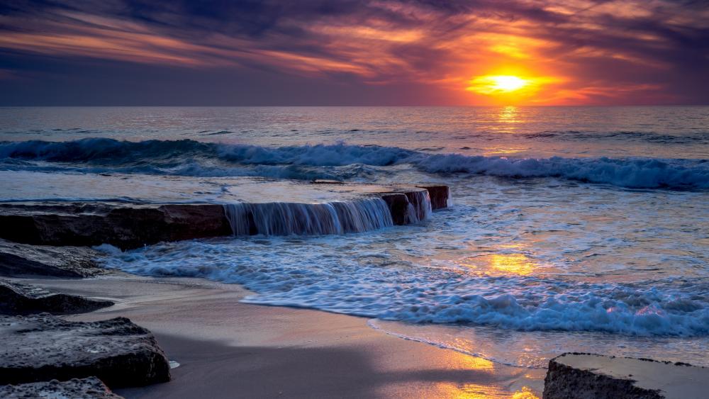 Sunset Serenity on the Coast wallpaper