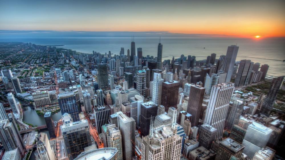 Chicago from Willis Tower wallpaper
