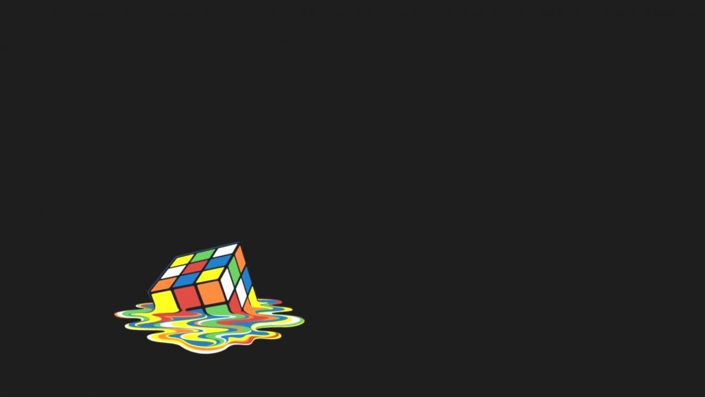 Melting Rubik's Cube wallpaper