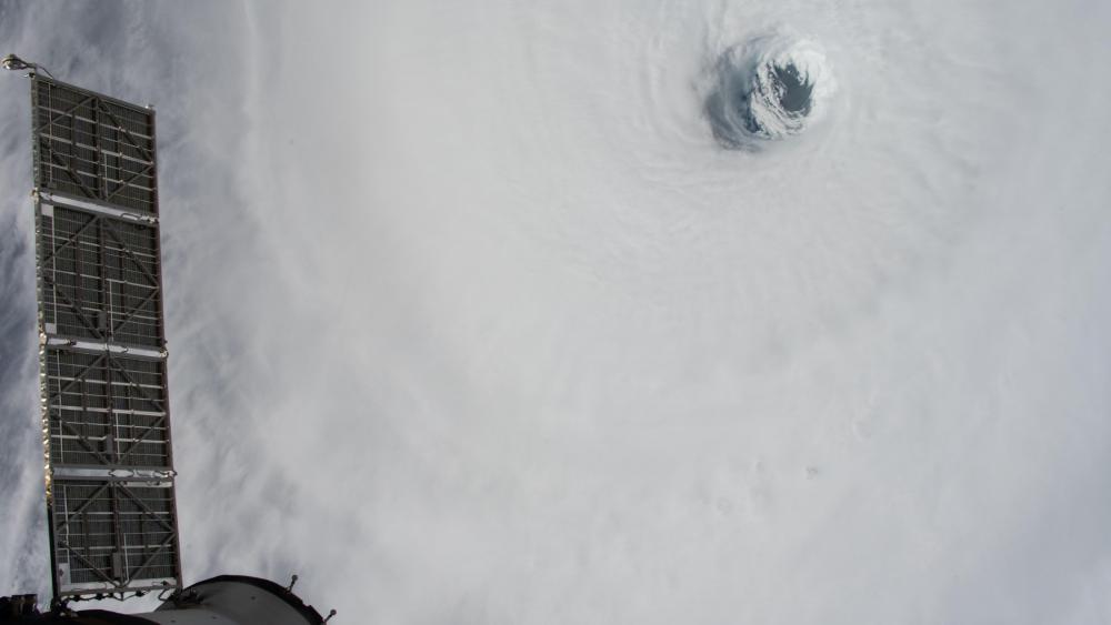 Hurricane Michael's Eyewall from the Space Station wallpaper