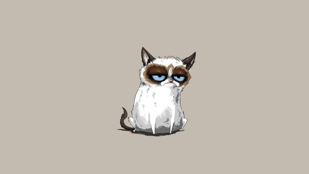 Cartoon grumpy cat wallpaper