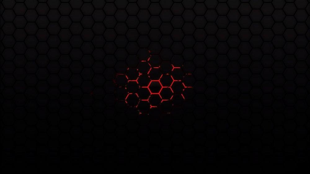 Black and red hexes wallpaper