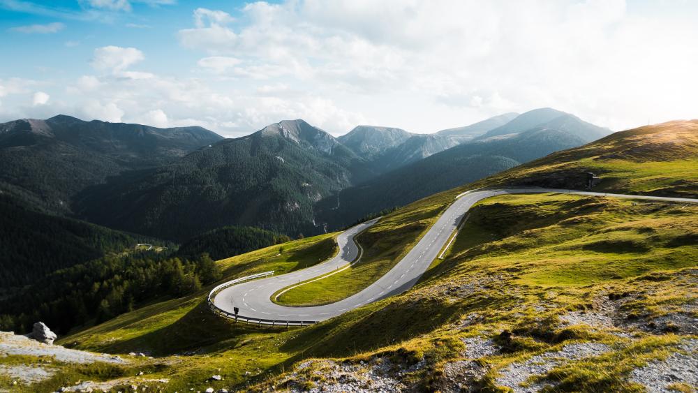 Curved road in Austria wallpaper