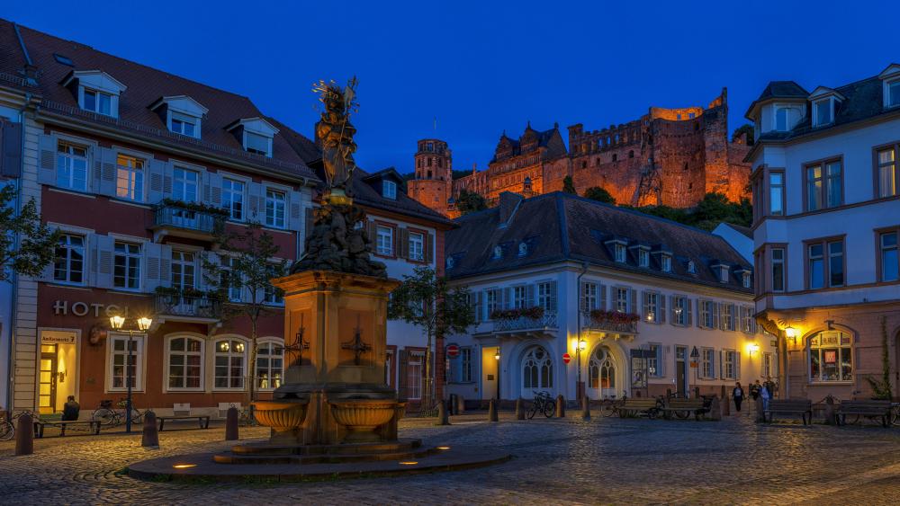 Heidelberg at night, Germany wallpaper