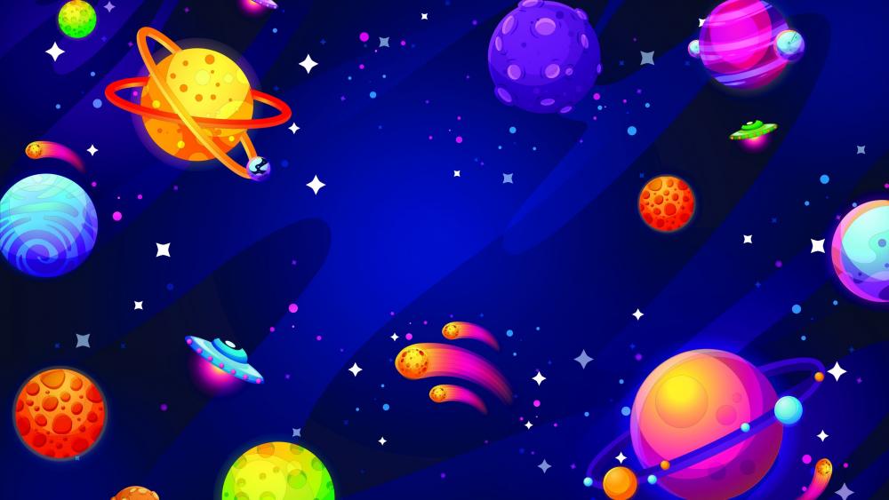 Colorful planets wallpaper