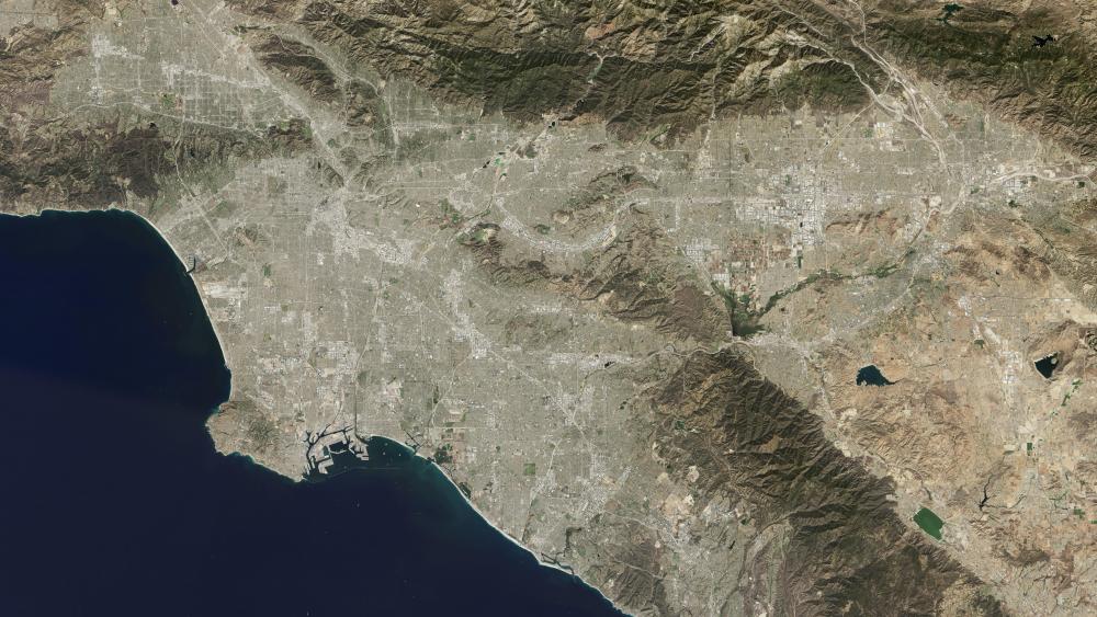 Satellite Image of Los Angeles wallpaper
