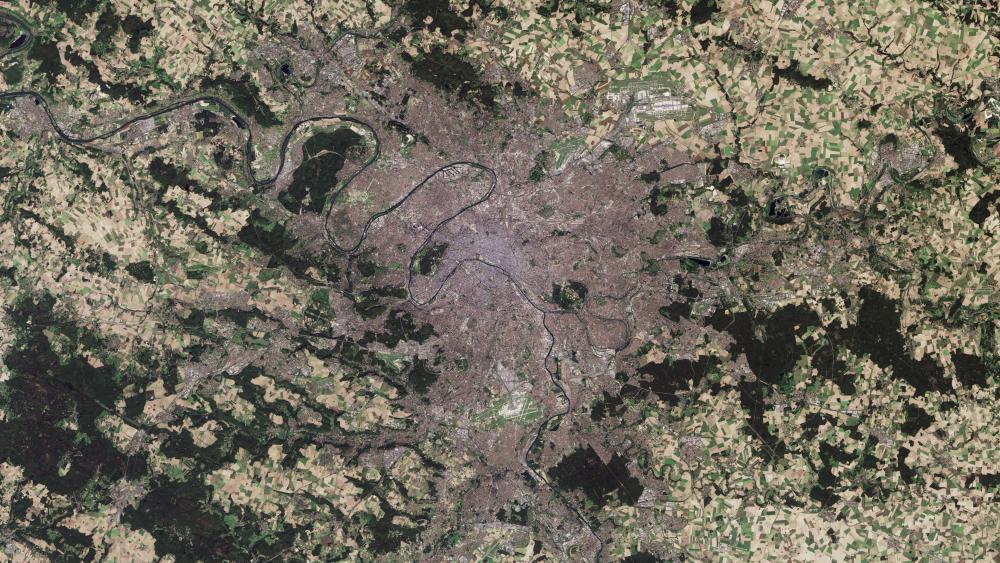 Satellite Image of Paris wallpaper