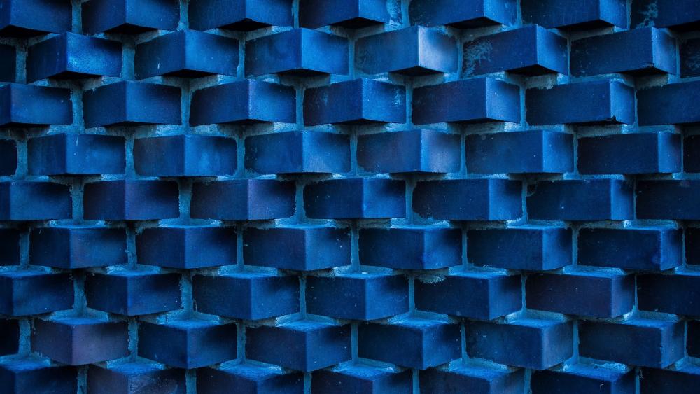 Blue bricks wallpaper